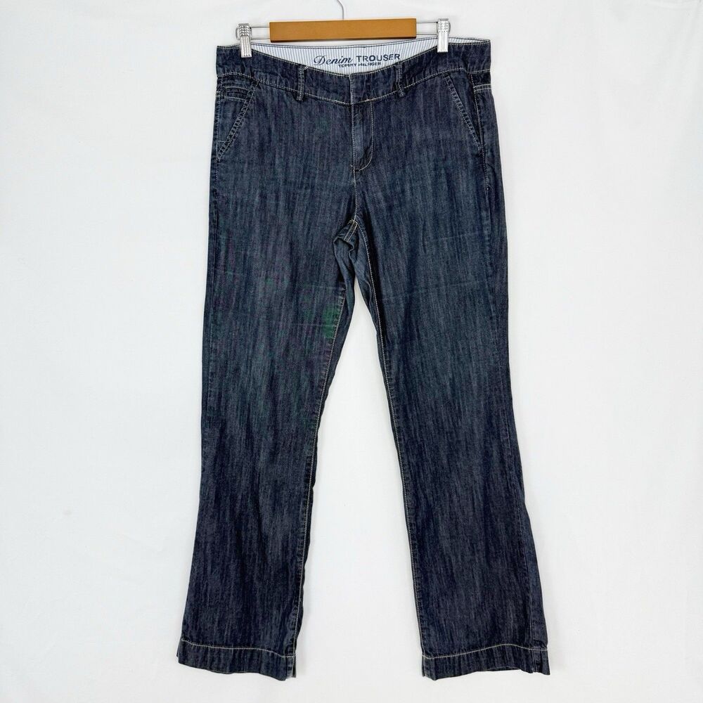 Tommy Hilfiger Denim Trousers Womens Size 8 Blue Gray Stretch Casual Straight